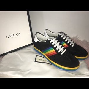Authentic Gucci multicolor rainbow sneaker size 34